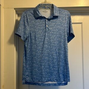 J. Crew Blue Golf Design Patterned Polo Shirt - Size Small